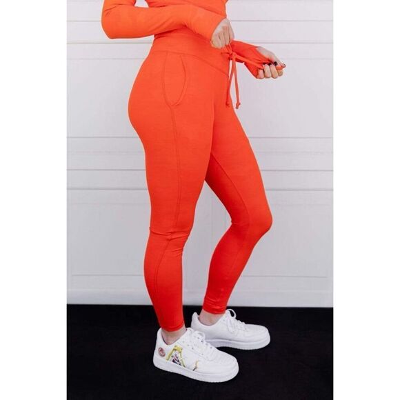 Celestial Bodiez Power 7/8th Leggings in Orange Fire Camo Tetra Print Size Small - Picture 10 of 10